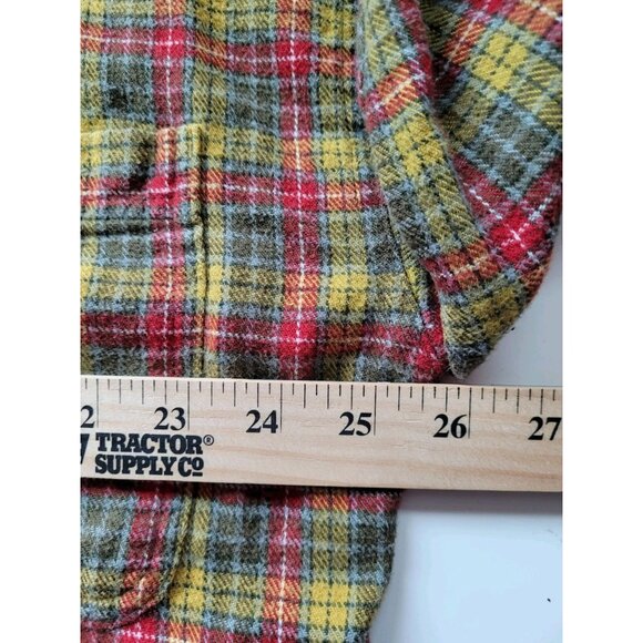 Wilderness Flannel Shirt Men's L Vintage Button Down Red Yellow Plaid Long Sleev - Picture 9 of 15